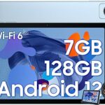 Blackview 10 Inch Tablet Android 12 Tablets Tab 8 WiFi, 7GB+128GB/TF 1TB, Quad Core, 1280×800 HD+ IPS Screen, 6580mAh, 13MP+8MP Camera, Wi-Fi 6,