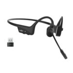 SHOKZ OpenComm2 UC Wireless Bone Conduction Headsets with USB-A adapter, Open-ear Bluetooth Headset with Noise Cancelling Mic, 16 H Talk Time, fo
