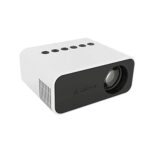 Faderr Mini Projector, Mini LED Video Projector, Home Media Television Mini Projector,Wired on the Same Screen for Home & Outdoor Movie (White UK