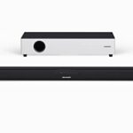 SHARP HT-SBW160 2.1 Soundbar, 360W Ultra Slim Wireless Bluetooth Soundbar with Subwoofer for TV, HDMI ARC/CEC, Surround Sound & Digital Optical-I