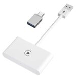 iPhone Wireless Carplay Bluetooth Adapter, Dongle Converts Factory Cars Wired Carplay to Wireless, 5Ghz WiFi Auto-Connect Online Update, Support