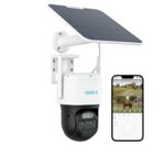 Reolink 3G/4G Solar Security Camera Outdoor with Auto-Tracking-Zoom, 360° PTZ No WiFi Security Camera Wireless with SIM Card Slot, 2K 4MP Color N