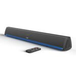 Audible Fidelity Soundbar, Bluetooth Sound Bar for TV and PC, Compact with RGB LED Display, Air Tube & 2.0 Channel Amplifier Wireless with Remote