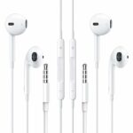2 Packs Apple Wired Headphones Earbuds with Microphone,[Apple MFi Certified] Volume Control in-Ear Earphones Compatible with iPhone/iPad/Samsung