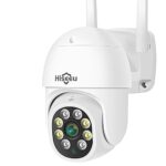 【5MP+Auto Tracking】Security Camera Outdoor with Color Night Vision,Hiseeu 5MP PTZ Digital Zoom Wifi Security Camera 360° View CCTV Camera with 2-