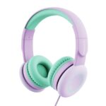 BIGGERFIVE Kids Headphones for Girls, 85/94dB Volume Limited, Microphone, Foldable, 3.5mm Jack Wired Children Headphones for School/Travel/iPad/F