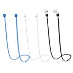 TOYMIS 3pcs Magnetic Anti-Lost Straps, Sport Earbud Lanyard Strap Soft Silicone Anti-Lost Straps Compatible with AirPods Pro/3/2/1 (Black, White,