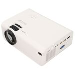 Home Theater Projector, Mini Projector HIFI Stereo Remote Control Full HD Widescreen Multi-Format 1080P for Smartphone PC (White)