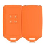 kwmobile Car Key Cover Compatible with Renault 4 Button Car Key Smart Key (only Keyless Go) - Silicone Protective Key Fob Cover with Built-in Eye