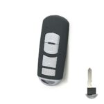 BROVACS Replacement Key Shell + Uncut Blank Emergency Insert Key Compatible with MAZDA 4 Button Smart Keyless Entry Remote Key Case Fob PG538E