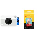 Kodak Printomatic Digital Instant Print Camera - Full Color Prints On ZINK 2 x 3 Inch Sticky-Backed Photo Paper (Grey) Print Memories Instantly &