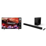 Hisense 70E7HQTUK QLED Gaming Series 70-inch 4K UHD Dolby Vision HDR Smart TV with YouTube, Netflix,Disney HS218 2.1ch Sound Bar with Wireless Su