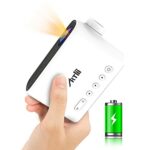 Mini Projector Artlii Q Portable Projector, Small Pico Pocket Projector with Build-in Battery for Outdoor Home Cartoon, Art Drawing Projector Kid