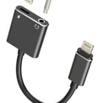 Iphone AUX Adapter for Headphone Jack Cable Lightning to 3.5mm Splitter Dongle 2in1 Charger Cord Audio Connector Apple MFI Certified for 11 12 13