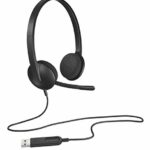 Logitech H340 Wired Headset, Stereo Headphones with Noise-Cancelling Microphone, USB, PC/Mac/Laptop - Black