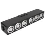 PUSOKEI Wireless Speaker Soundbar for Phone Tablet PC, Bluetooth 5.0 50W Small Soundbar, HiFi Sound Computer Sound Bar Stereo Soundbar for Window