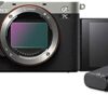 Sony Alpha 7 C | Full-frame Mirrorless Interchangeable Lens Camera with Sony FE 28-60mm F4-5.6 Zoom Lens - Silver, with Handgrip, Bundle