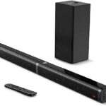 Soundbar with Subwoofer, 2.1 Ch Sound Bar for TV, Deep Bass, 100W, Bluetooth 5.0, Surround Sound, 5 EQ Modes, Ultra Slim TV Speaker for 4K & HD T