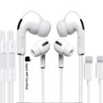 2 Pack Apple Wired Earphone Lightning Connector, iPhone In-Ear Headphones,[Apple MFi Certified] HiFi Audio Stereo Noise Isolating Earbuds with Mi
