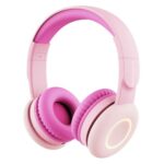 BIGGERFIVE Kids Wireless Headphones, 7 Colorful LED Lights, Kids Bluetooth Headphones with Microphone, 85dB/94dB Volume Limited, Foldable On Ear