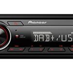 Pioneer MVH-130DAB 1-DIN receiver with DAB/DAB+, Red illumination, USB and compatible with Android devices.