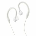 JVC HAEC10W Sports In-Ear Earphones Headphones Sweat Proof with Secure Fit Over Ear Clip and S/M/L Sized Ear Tips - White, 6.0 cm*19.0 cm*3.0 cm