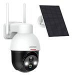 DEKCO 2K 360° Security Camera Outdoor Wireless Solar, CCTV Camera Systems with Color Night Vision, WiFi Camera, 360° Camera Pan Tilt, Motion Dete