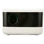 Movie Projector, 100V-240V MEMC Motion Compensation Dual Speakers Plug and Play Cinema Projector for Office (UK Plug)