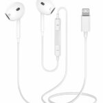 KKDYWQZEE Wired In-Ear Earbud Headphones with Lightning Connector, [Apple MFi Certified] Built-in Microphone & Volume Control Earphones HiFi Ster