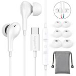 Guguearth Magnetic USB C Headphones, Wired Headphones for Samsung Galaxy S22 Ultra S21 FE S20 Z Flip 3 Fold 2 A53 In-Ear Type C Headphones with M