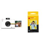 KODAK Step Touch Instant Camera with 3.5” LCD Touchscreen Display (White) Paper Bundle