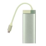 Type C Docking Station, 6 in 1 USB3.0 Docking Station Multifunctional High Speed ​​Transmission for Office (Fruit Green)