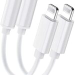 2 Pack Apple MFi Certified Lightning to 3.5mm Headphone Adapter iPhone to 3.5mm Audio Aux Jack Adapter Dongle Aux Earphone Audio Jack Cable Conve