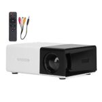 Portable Movie Projector, Mini Compact Mini Projector Black for Home (UK Plug)