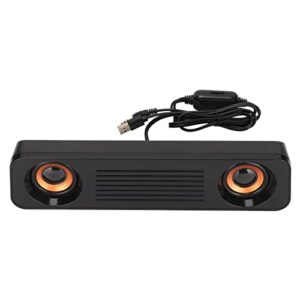 ciciglow Wired Speaker, T83 USB Powered Stereo Soundbar HiFi Stereo Subwoofer Volume Control Portable Desktop Long Speaker 3.5mm Plug for TV Comp