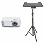 ViewSonic PA503S SVGA 3,800 Lumens Business Projector with HDMI, 10W Speaker - White & Pulse PLS00318 Stand for Laptop/Projector