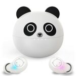 Kids Wireless Earbuds,Bluetooth 5.0 in Ear Headphones with Dual Mic Cute Panda Design HiFi Stereo Lightweight Earphones for Girls Earphones with
