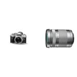 Olympus OM-D E-M10 Mark IV Micro Four Thirds System Camera Kit, 20 MP sensor, silver & Olympus M.Zuiko Digital ED 40-150 mm F4-5.6 II Lens, Telep