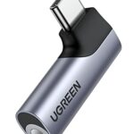 UGREEN USB C to 3.5mm Jack Type C Headphone Adapter Right Angled Aux Mic Audio Dongle Hi-Res DAC Chip Compatible with Galaxy S23 S22 Ultra S21 S2