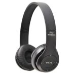 P47. Bluetooth Wireless Headphones with Noise Cancelling Over-Ear Earphones Foldable 5.1 UK (Black headphones wireless)