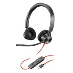 Blackwire 3320 USB-C (Poly) – Wired, Dual-Ear (Stereo) Headset with Boom Mic – USB-C to connect to your PC and/or Mac – Works with Teams, Zoom, &