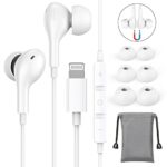 Guguearth Lightning Headphones for iPhone, In-Ear MFi Certified Headphones for iPhone 11 Magnetic Earbuds with Microphone Controller Earphones fo