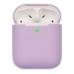 Airpods Case Cover Compatible with AirPods 2, KOKOKA Silicone Shockproof Airpods Case Cover [Front LED Visible][Support Wireless Charging]-Lavend