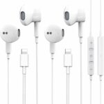 2 Pack Earphones for iPhone,Headphones,In-Ear Stereo Noise Isolating Earbuds, Mic and Volume Control Compatible with iPhone 14/14 Pro/13/13 Pro/1