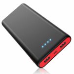 HETP Power Bank, Portable Charger 25800mAh [Newest Black-Red Design] High Capacity Power Banks with 2 USB Ports External Battery Pack with 4 LED
