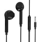 Betron Headphones Wired Earphones with Microphone and Volume Control, 3.5mm Plug, Black
