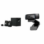 Logitech Z533 Multimedia Speaker System with Subwoofer (UK Plug) Black & C920 HD Pro Webcam, Full HD 1080p Video Calling and Recording, Black