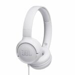 JBL T500 in White – Over Ear Lightweight / Foldable Headphones w/ Pure Bass Sound – 1-Button Remote / Built-In Microphone