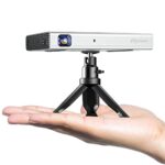 Mini Projector, ELEPHAS 5G WiFi DLP Portable Projector with Bluetooth, 200 ANSI DLP Outdoor Projector, Rechargeable Smart Projector for Travel（Wh