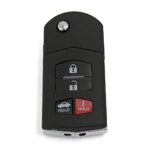 Sourcingmap 4 Button Keyless Entry Remote Key Fob Shell Case Black for Mazda 3